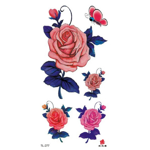 Pink rose butterfly - rose, temporary