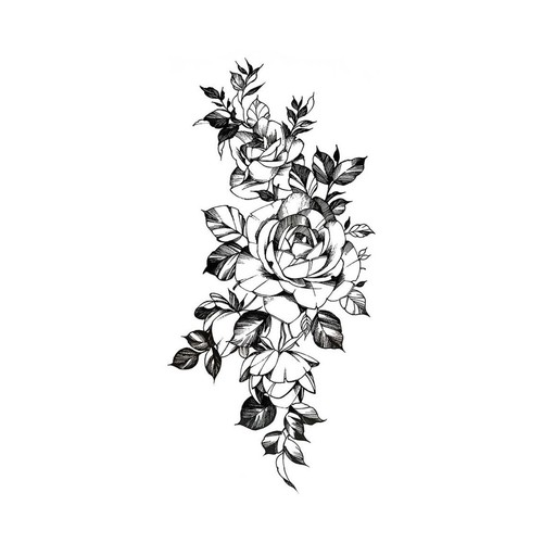Fine roses temporary tattoo - tattoo,
