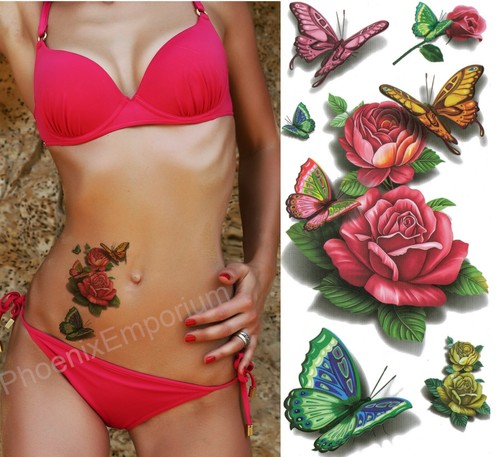 Butterfly rose tattoos - butterfly,