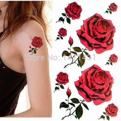 Ladies temporary tattoos red - temporary,