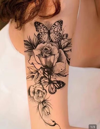 Black grey rose spotted - &,