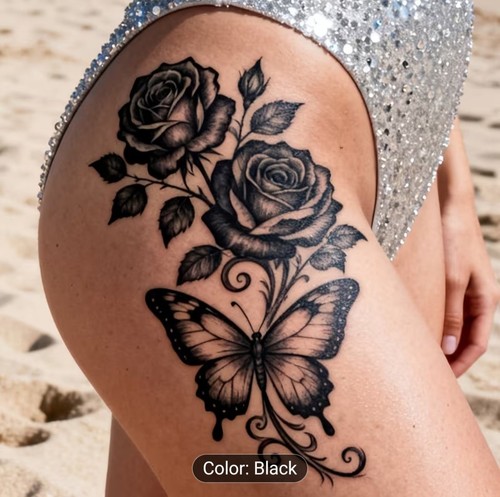 Large temporary tattoo black - large,