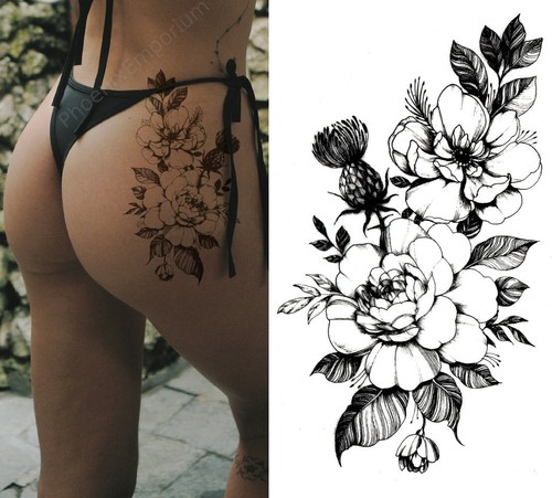 Temporary tattoo large black - large,
