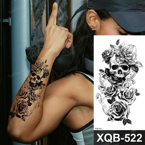 Death skull roses temporary - death,