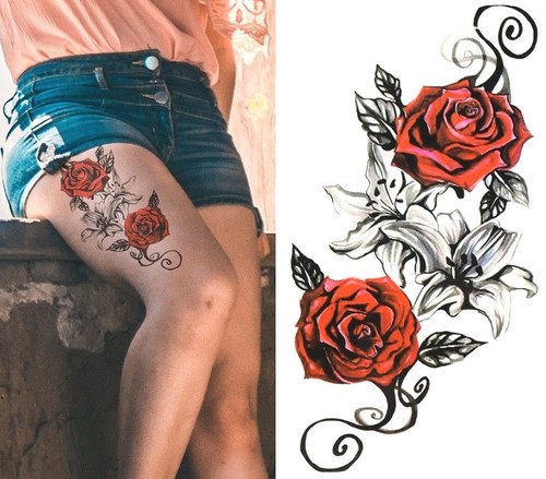 Red rose flowers waterproof - red,