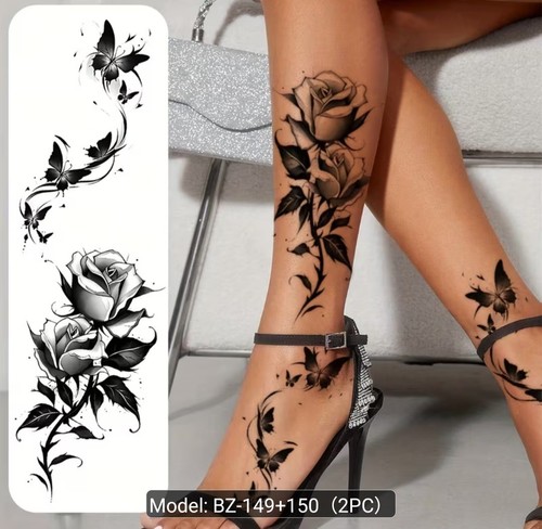 Large black rose butterfly - large,