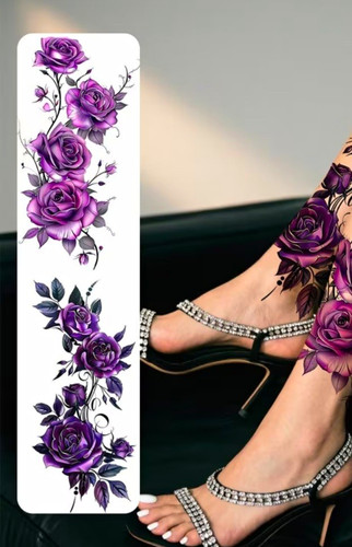 Purple rose floral temporary - purple,