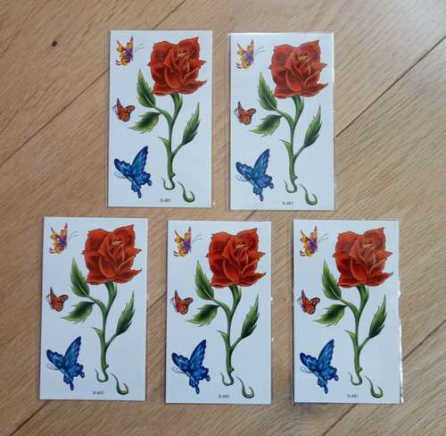 Five rose and - five, butterflies