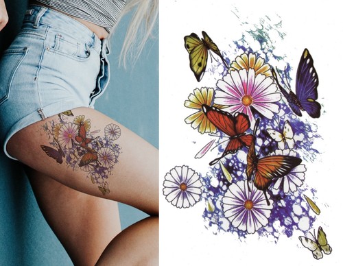 Temporary tattoo large floral - tattoo,